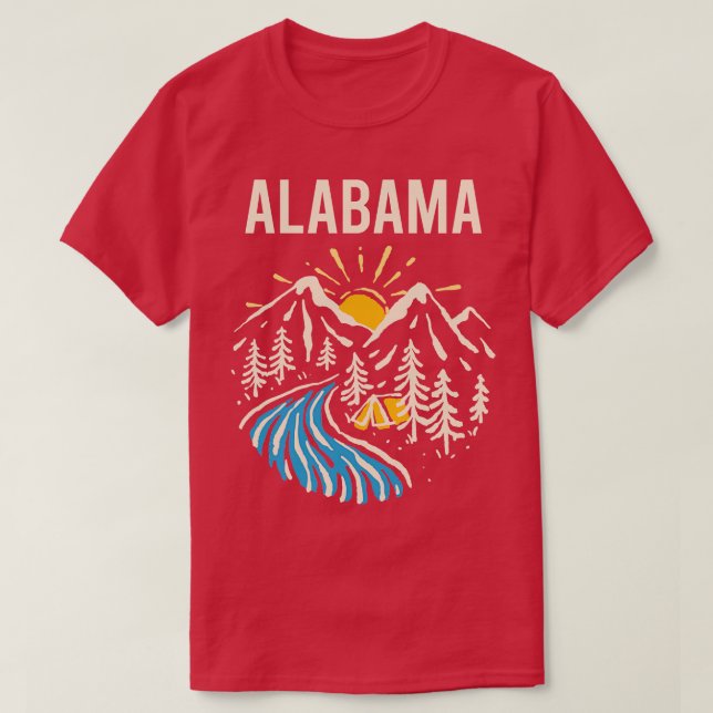 Camiseta Vintage Nature Landscape Alabama (Frente do Design)