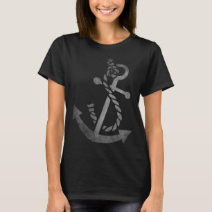 Camiseta Vintage Navio-âncora-náutico-marinho-de-profundida