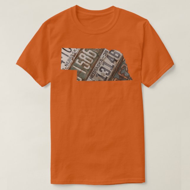 Camiseta Vintage Nebraska License Plates (Frente do Design)