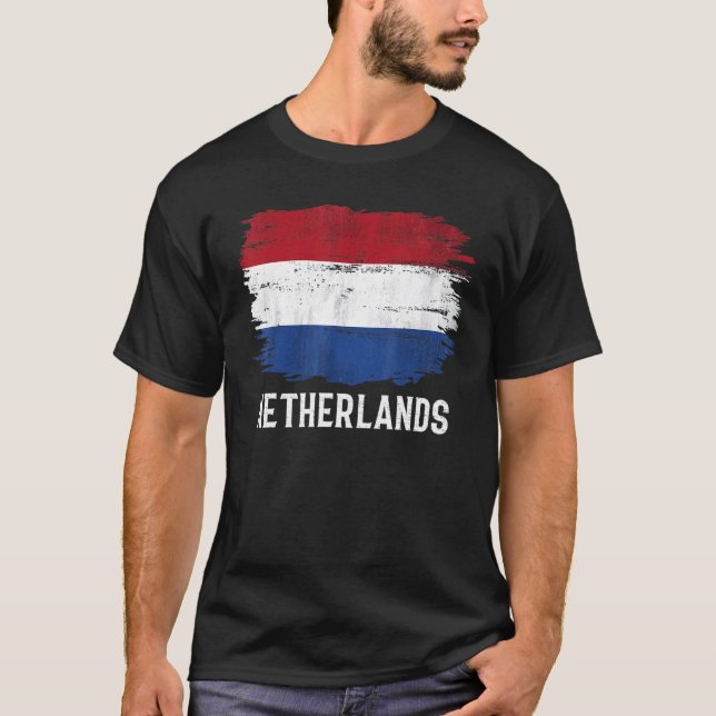 Camiseta Vintage Netherlands Flag For Dutch (Frente)