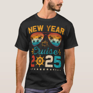 Camiseta Vintage New Year Cruise 2025 Family Matching Nye C