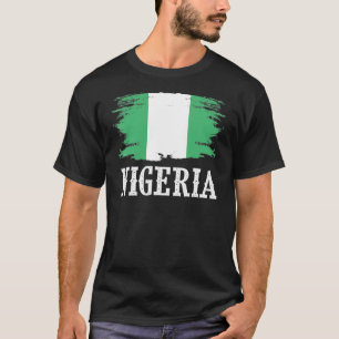 Camiseta Vintage Nigéria Flag I Love Nigéria
