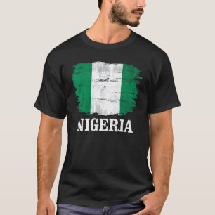 Camiseta Vintage Nigéria Flag Para A Nigéria