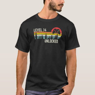 Camiseta Vintage Nível 14 Vídeo Gamers desbloqueados 14 B