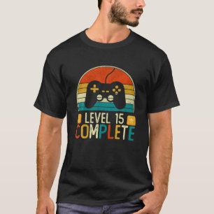 Camiseta Vintage Nível 15 Comemoração Completa 15 Aniversár