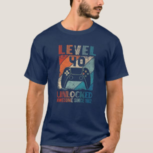 Camiseta Vintage Nível 40 Vídeo Gamer Incrível Sinc