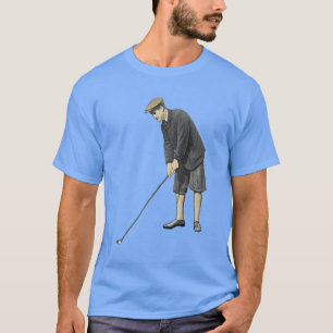Camiseta Vintage no início dos anos 1900 Golfer Putting the