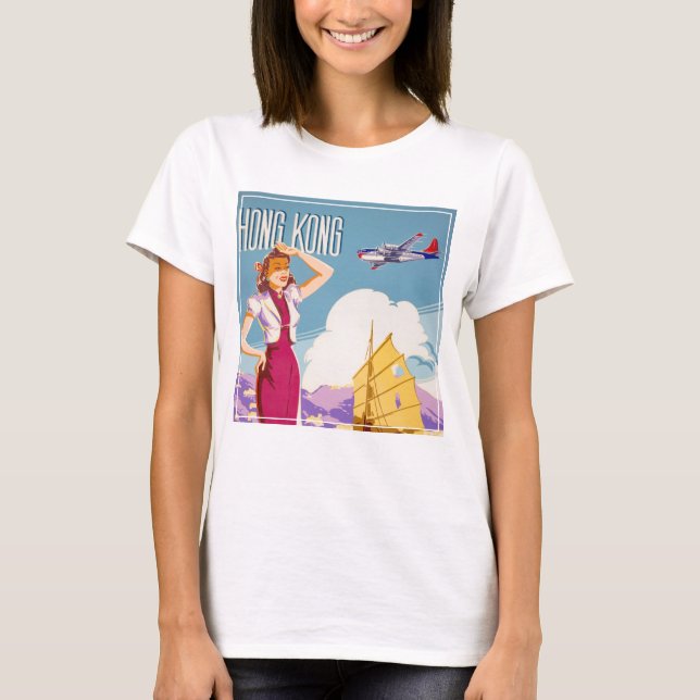 Camiseta Vintage Northwest Airlines Advertising Poster (Frente)