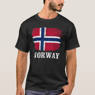 Camiseta Vintage Norway Flag Para Norueguês