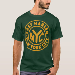 Camiseta Vintage Nova Iorque Circle East Harlem Dourado