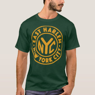 Camiseta Vintage Nova Iorque Circle East Harlem Dourado