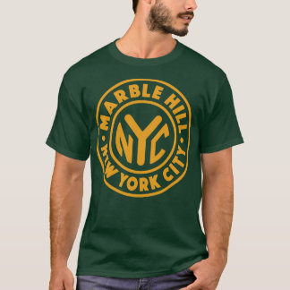 Camiseta Vintage Nova Iorque Circle Marble Hill Dourado