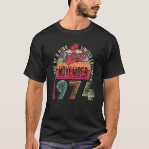 Camiseta Vintage novembro de 1974 48 anos 48 anos Aniversár