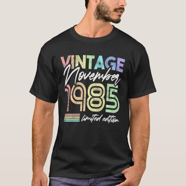 Camiseta Vintage Novembro De 1985 36º Aniversário Mulheres (Frente)