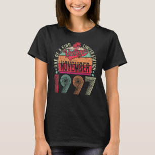 Camiseta Vintage Novembro De 1997, 25 de 25 Anos Aniversári