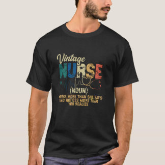 Camiseta Vintage Nurse Noun Funny Definition Nursing Health