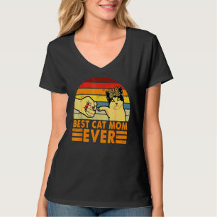 Camiseta Vintage O Melhor Gato Mamãe Nunca Bata Mamãe Mulhe