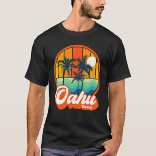 Camiseta Vintage Oahu Hawaii Ilha Hawaii Summer Beach V
