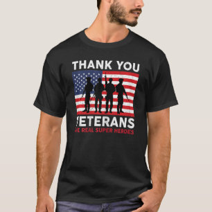 Camiseta Vintage Obrigado EUA Bandeira para Veteranos Dia P