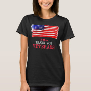 Camiseta Vintage Obrigado Veteranos Dia Americano Flag Vete