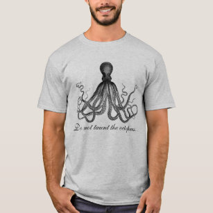 Camiseta Vintage Octopus Impressão "Não toque no polvo"