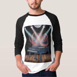 Camiseta Vintage Octopus Serenade Engraçado Cephalopota Mús