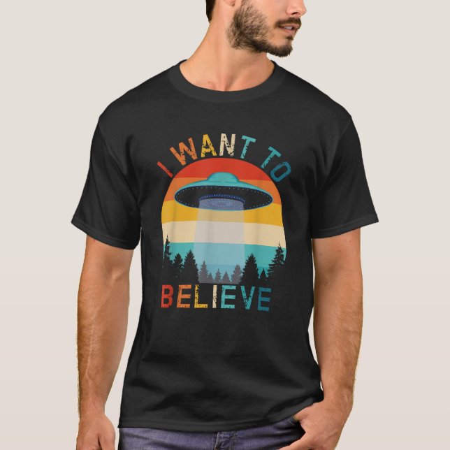 Camiseta Vintage OFO Alienígena Hunter Extraterrestre Eu Qu (Frente)