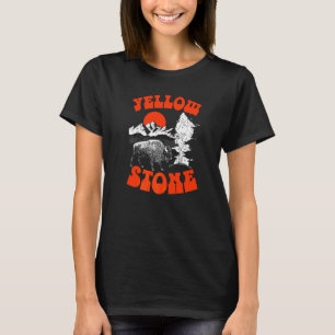 Camiseta Vintage Oitenta Yellowstone Park Bison Old Faithf