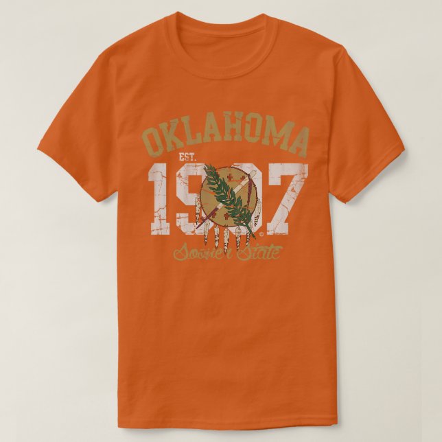 Camiseta Vintage Oklahoma Sooner Estado (Frente do Design)