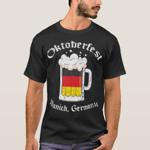 Camiseta Vintage Oktoberfest Munique, Alemanha, Bebendo de