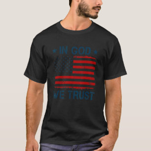 Camiseta Vintage Old American Flag Em Deus Confiamos Em Chr