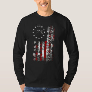 Camiseta Vintage Old American Flag Patriótico 1776 Nós Somo