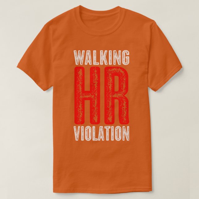 Camiseta Vintage Olhe Andando Violação de HR (Frente do Design)