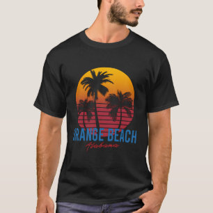 Camiseta Vintage Orange Beach Alabama Palm Trees Sunset Ret