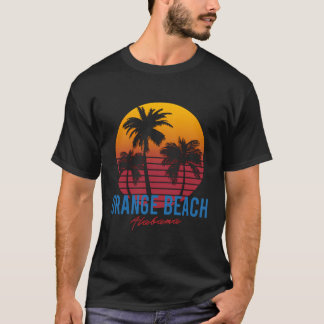 Camiseta Vintage Orange Beach Alabama Palm Trees Sunset Ret