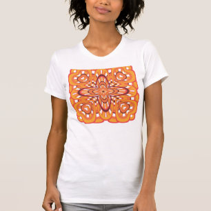 Camiseta Vintage Orange Floral Retro-Abstrato Art