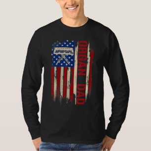 Camiseta Vintage Organ Pai American Flag Music