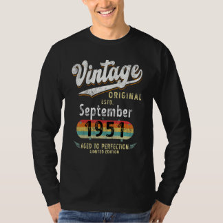 Camiseta Vintage Original Est September 1951 Age To Perfect