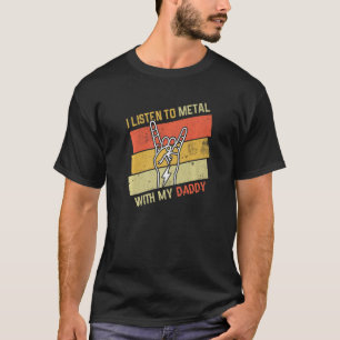 Camiseta Vintage Ouça Metal Com Pai Rock Music Me Ama