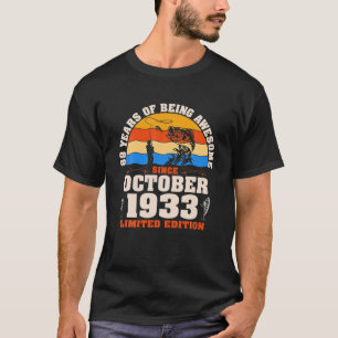 Camiseta Vintage outubro de 1933, 89 anos de idade, Pesca c