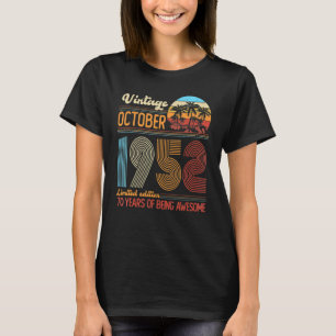 Camiseta Vintage, Outubro De 1952, 70 Anos 70 Birthday De