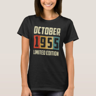 Camiseta Vintage outubro de 1955 67th Birthday Retro