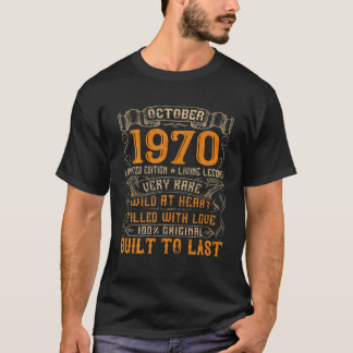 Camiseta Vintage outubro de 1970 Decorations 51 Anos Antiga