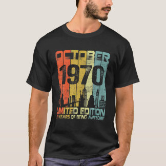 Camiseta Vintage outubro de 1970 Funny 51Ruas Aniversário 5