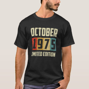 Camiseta Vintage outubro de 1975 47th Birthday Retro