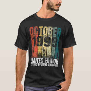 Camiseta Vintage Outubro De 1999 Bday Oferece 21 Anos De Ru