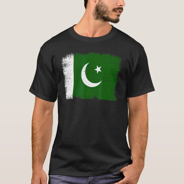 Camiseta Vintage Pakistan Flag Pakistani Independence Day (Frente)