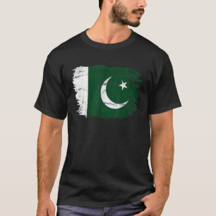 Camiseta Vintage Pakistan Flag Para O Paquistão