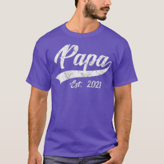 Camiseta Vintage Papa Grandpa Est 2021 New Grandfather