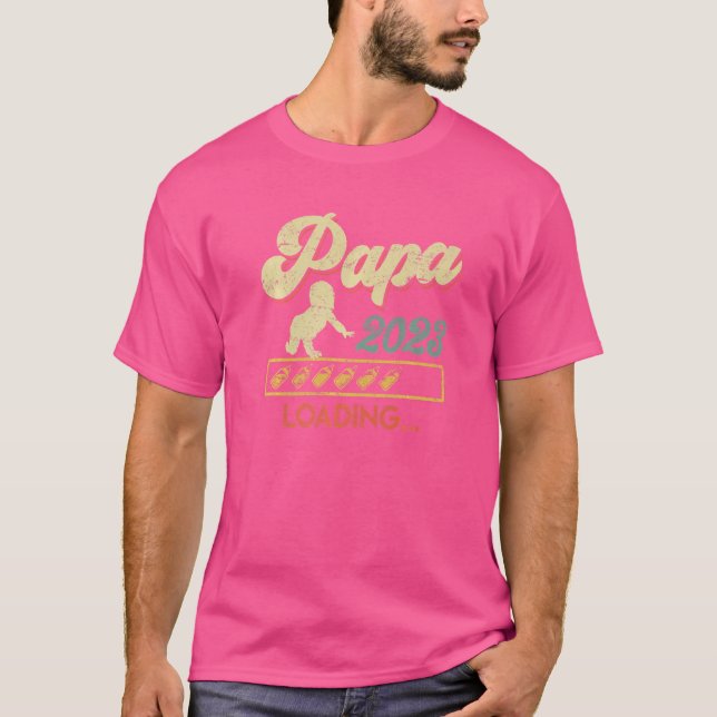 Camiseta Vintage Papa Loading 2023 Expectativa Pai 1 (Frente)